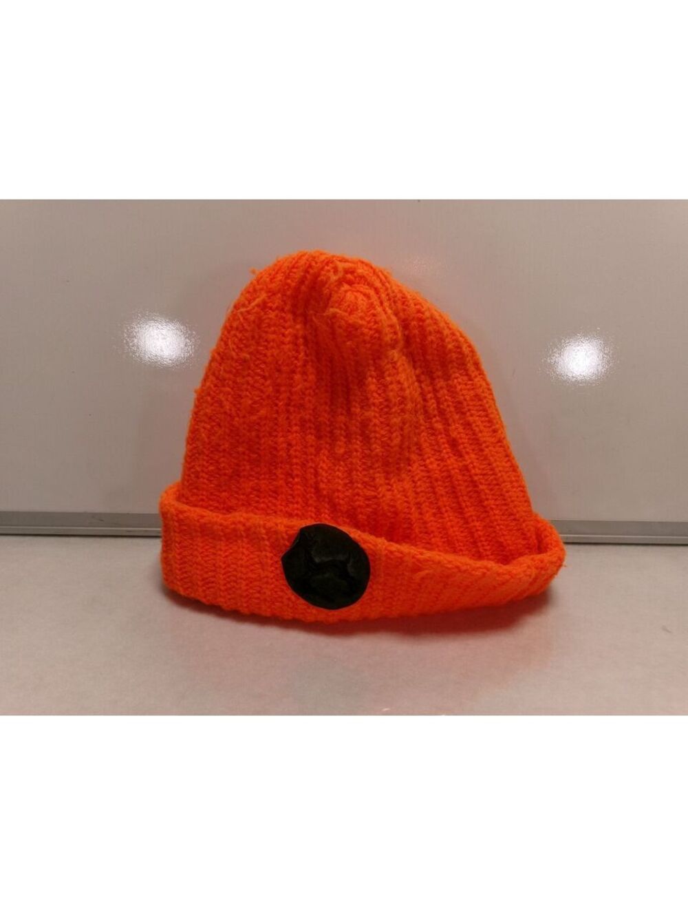 Orange Knit Beanie Hat